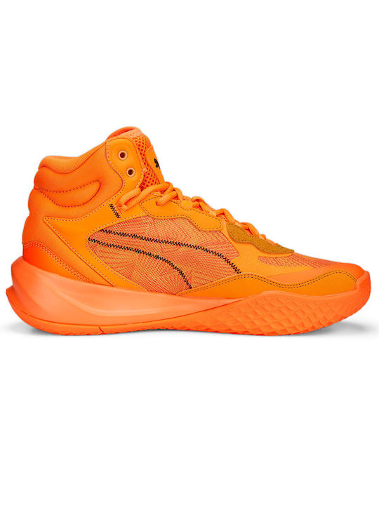 Puma Playmaker Pro High Basketball Shoes Orange