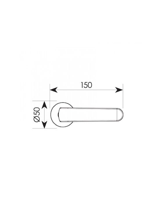 Zogometal Lever Front Door with Rosette Right 2311 with Rosette Nickel Matt