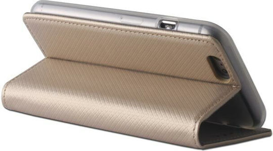 Forcell Smart Magnet Synthetic Leather Book Gold iPhone X / Xs