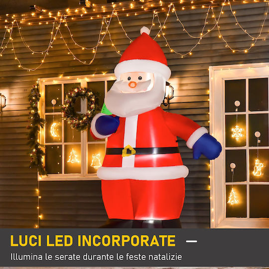 Outdoor Inflatable Illuminated Santa Claus Electric Red 150x124x2cm
