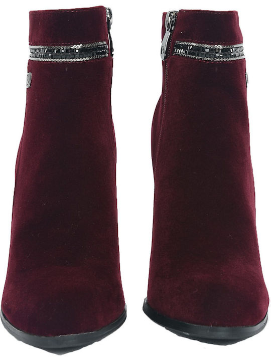 Laura Biagiotti Women's Ankle Boots with High Heel Burgundy