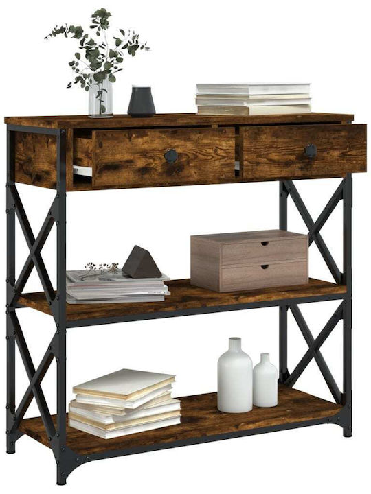 Console Table Wood & Metal Smoky Oak L75xW28xH75cm