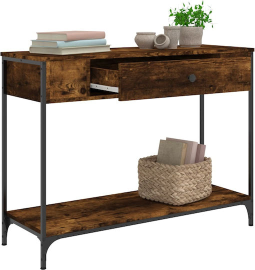 Console Table Wood & Metal Smoky Oak L100xW34.5xH75cm