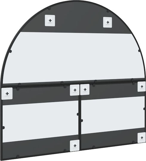 vidaXL Wandspiegel mit Schwarz Metallisch Rahmen 100x100cm 1Stück