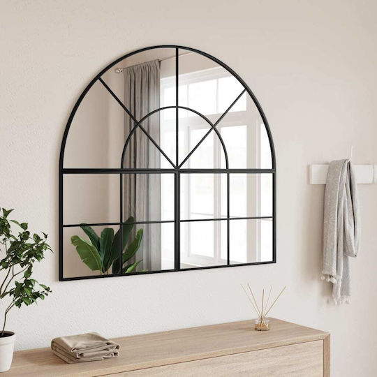 vidaXL Wandspiegel mit Schwarz Metallisch Rahmen 100x100cm 1Stück