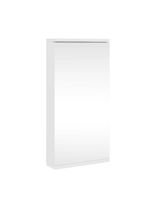 vidaXL Bathroom Mirror with Shelf & Cabinet 30x24cm White