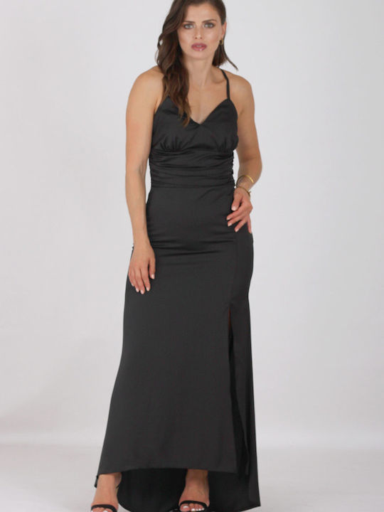 Love Me Apparel Maxi Dress with Slit Black