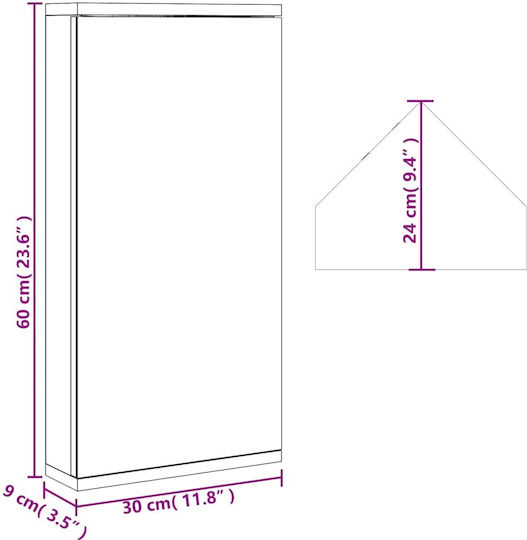 vidaXL Oglindă de Baie cu Raft & Dulap 30x24cm Alb