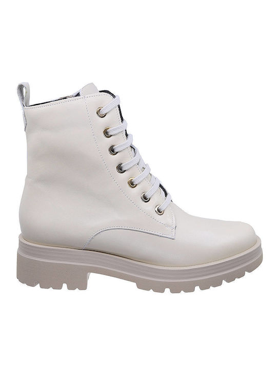 Pitillos Leder Damen Knöchelstiefel Beige