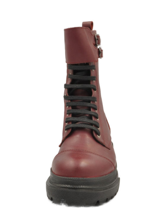 Act Leather Women's Ankle Boots Burgundy