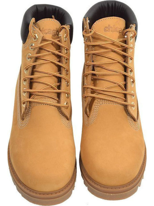 Leder Stiefeletten Damen Gelb