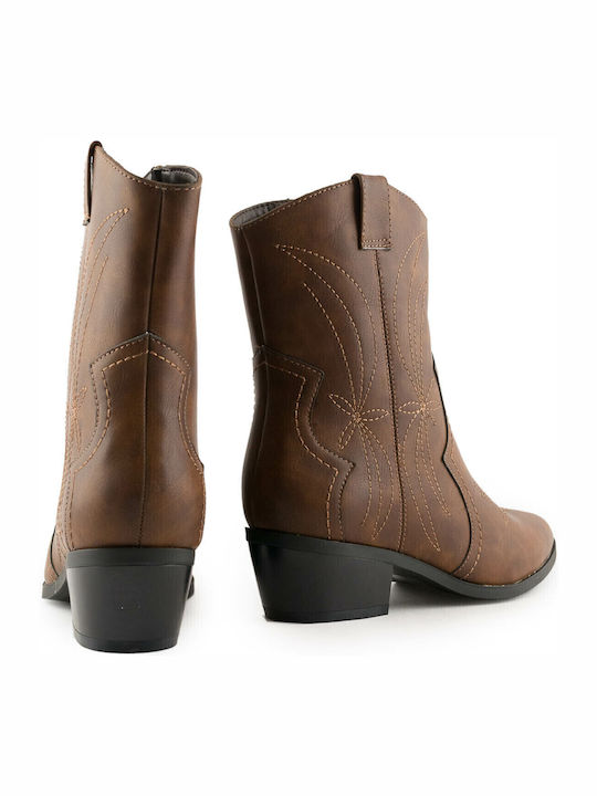 19286-3 Women's Cowboy Boots with Medium Heel Tabac Brown