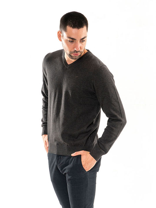 Daniel Hechter V Neck Men's Long Sleeve Sweater with V-Neck Black