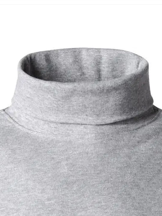 Herren Shirt Langarm Rollkragen Gray