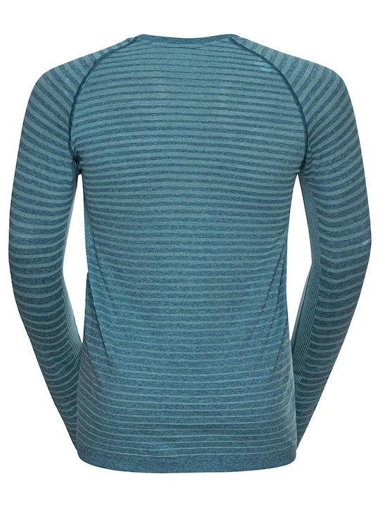 Odlo Men's Athletic Long Sleeve Blouse Petrol Blue