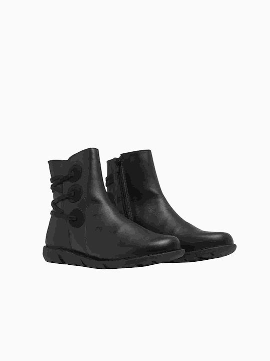 Jumper Leather Women's Ankle Boots Platform Black