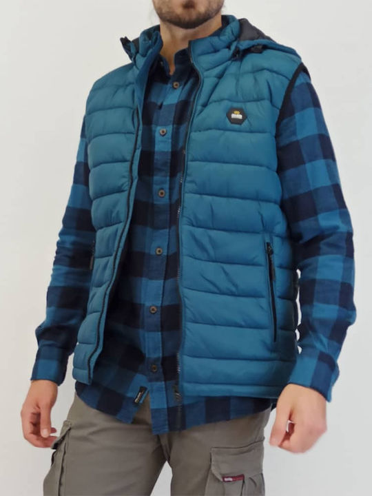 Double Men's Sleeveless Puffer Jacket Green