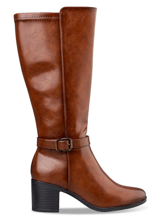 Envie Shoes Synthetic Leather Riding Boots Brown