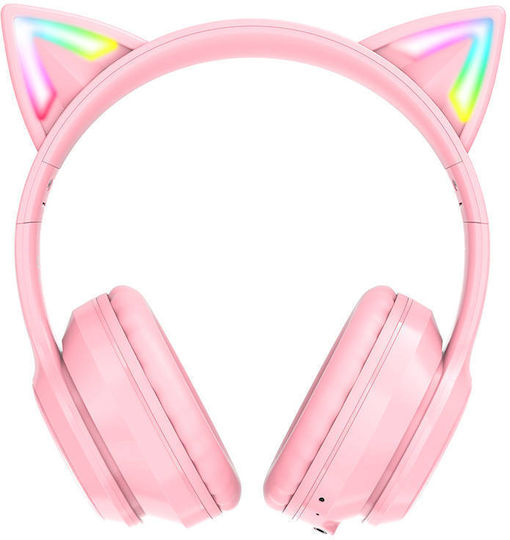 Onikuma B90 Ασύρματο Over Ear Gaming Headset με σύνδεση Bluetooth Ροζ