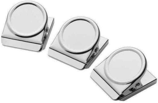Deli Κλιπς Μεταλλικά με Μαγνήτη 38mm Γκρι 3τμχ