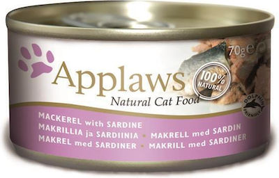 Applaws Natural Cat Food Nasses Katzenfutter für Katze in Dose mit Sardine 70gr