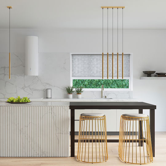 Sollux Pastelo Pendant Light Gold with Socket G9 8x8x120cm