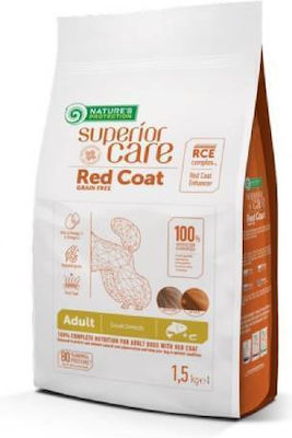 Nature's Protection Superior Care Red Coat 1.5kg Dry Food Grain Free for Adult Dogs of Small Breeds with Salmon