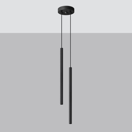 Sollux Pastelo Pendant Light Black with Socket G9 21.5x8.5x51.5cm