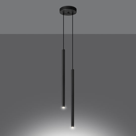 Sollux Pastelo Pendant Light Black with Socket G9 21.5x8.5x51.5cm