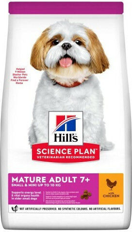Hill's Science Plan Canine Mature 1.5kg Hrană Uscată pentru Câini Seniori de Rase Mici cu Pui, Orez, Curcan și Orez brun