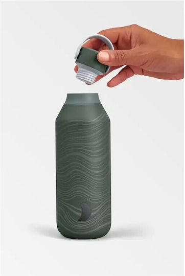 Chilly's Series 2 Elements Stainless Steel Thermos Bottle BPA Free 500ml Wind Gray