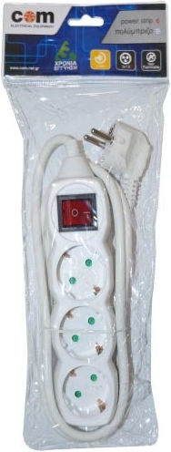 Com Power Strip 3 Positions with Switch and Cable 5m
