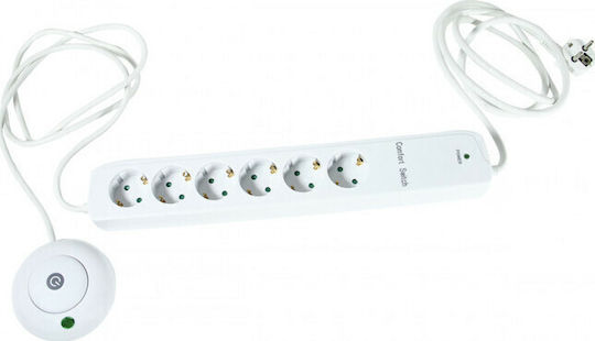 REV Multiple socket outlet 1,5m 6-fold control switch Power Strip with Surge Protection 6 Positions with Switch