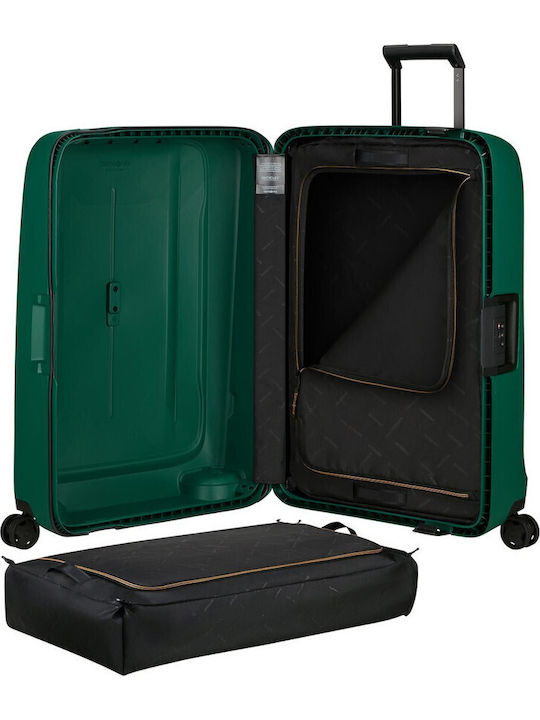 Samsonite Essens Medium Hard Green Suitcase With 4 Wheels Height 69cm