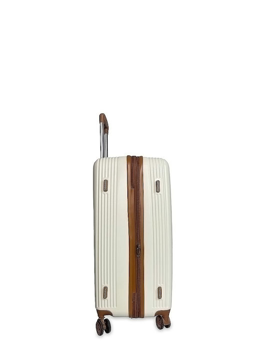 Medium Abs-pc Ithaki White Suitcase