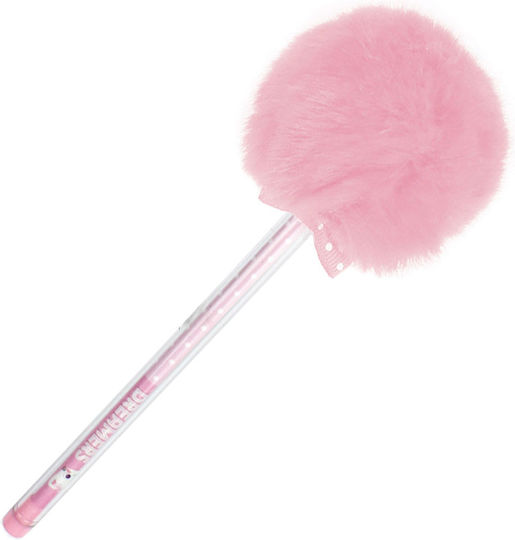 Legami Milano PomPom Pen Ballpoint 1mm Pink with Black Ink Pink