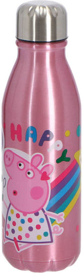 Drinking Bottle Детска бутилка за вода Peppa Pig Алуминий Розов 600мл