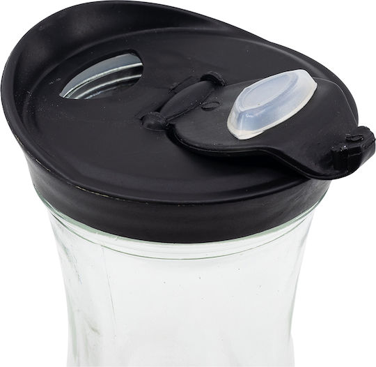 Stor Glass Kids Water Bottle Football with Screw-on Cap Non Spill Transparent 1000ml