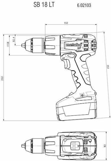 Metabo SB 18 LT (6.02103.67) Percussive Electric Drill Driver