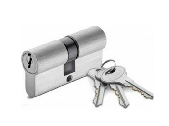 Cisa Lock Cylinder Security 80mm (30-50) with 3 Keys Silver