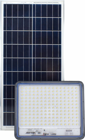 Jortan Waterproof Solar LED Floodlight 800W Cold White 6500K with Remote Control IP66