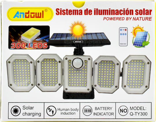 Andowl Waterproof Solar LED Floodlight 1.8W Cold White 6500K IP65