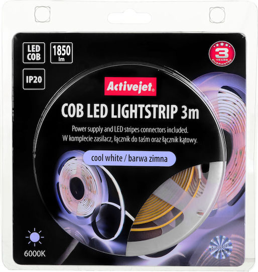 Active Jet LED-Streifen AJE-COB 12V Kaltweiß Licht 3m Typ COB