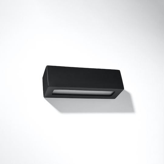 Sollux Vega Modern Lamp Wall with Socket E27 Black 40x20x15cm