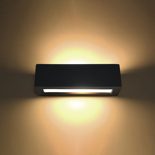 Sollux Vega Modern Lamp Wall with Socket E27 Black 40x20x15cm