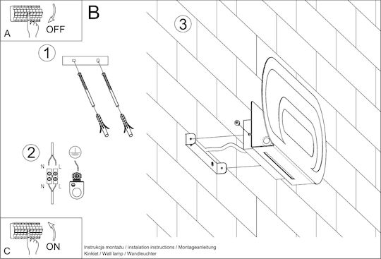 Sollux Saccon Modern Lamp Wall with Socket G9 White 47x17x13cm