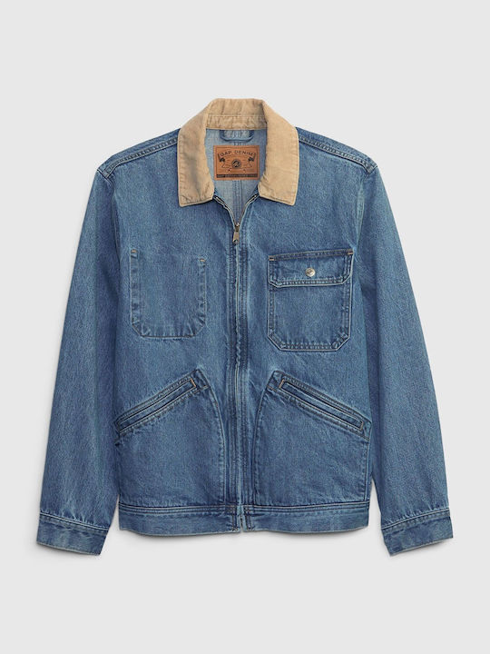 GAP Men's Winter Denim Jacket medium blue