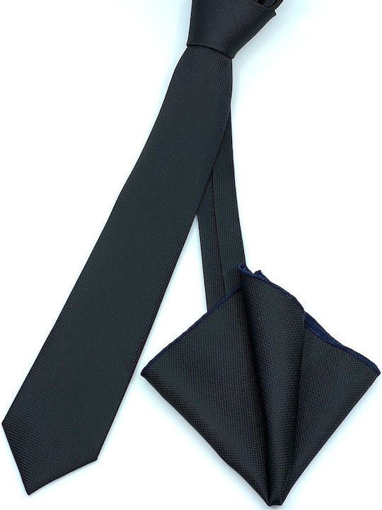 Legend Accessories Men's Tie Set Synthetic Monochrome in Black Color