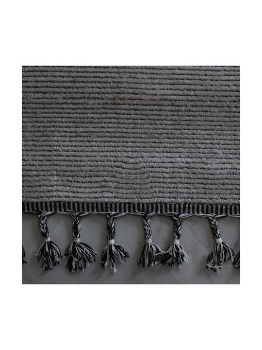 Saray Home Χαλί Ορθογώνιο με Κρόσια Γκρι 200x300cm