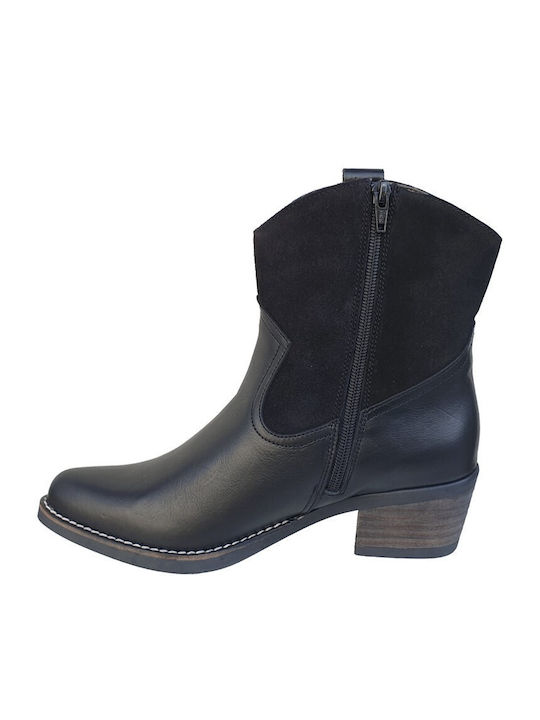 Hee Leder Damen Cowboy-Stiefeletten Schwarz